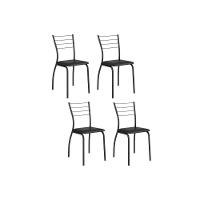 Kit 4 Cadeiras Sala Jantar 1700 4 Un Preto-courano Preto - Carraro - 1