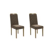 Kit 2 Cadeiras Sala Jantar 2cad152 2 Un Freijó - Assento-encosto Veludo Deluxe Chumbo - Kappesberg - 2