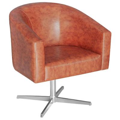 Poltrona Luiza Base Giratória De Metal Sintetico Nozes - Adj Decor Cor Nozes