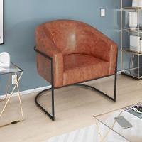 Poltrona Luiza Base De Ferro Preto Sintetico Nozes - Doce Sonho Móveis Cor Nozes - 2