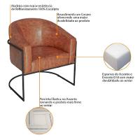 Poltrona Luiza Base De Ferro Preto Sintetico Nozes - Doce Sonho Móveis Cor Nozes - 3