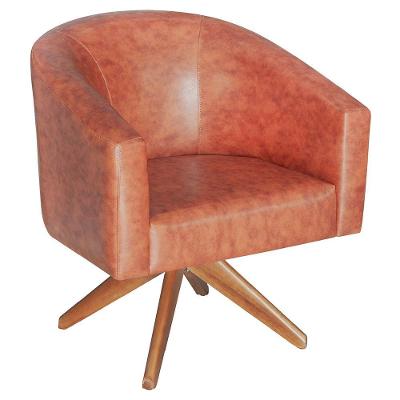 Poltrona Luiza Base Giratória De Madeira Sintetico Nozes - Doce Sonho Móveis Cor Nozes