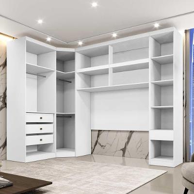 Guarda Roupa Casal Modulado Safira 8 Portas de Bater 4 Gavetas Branco MDF