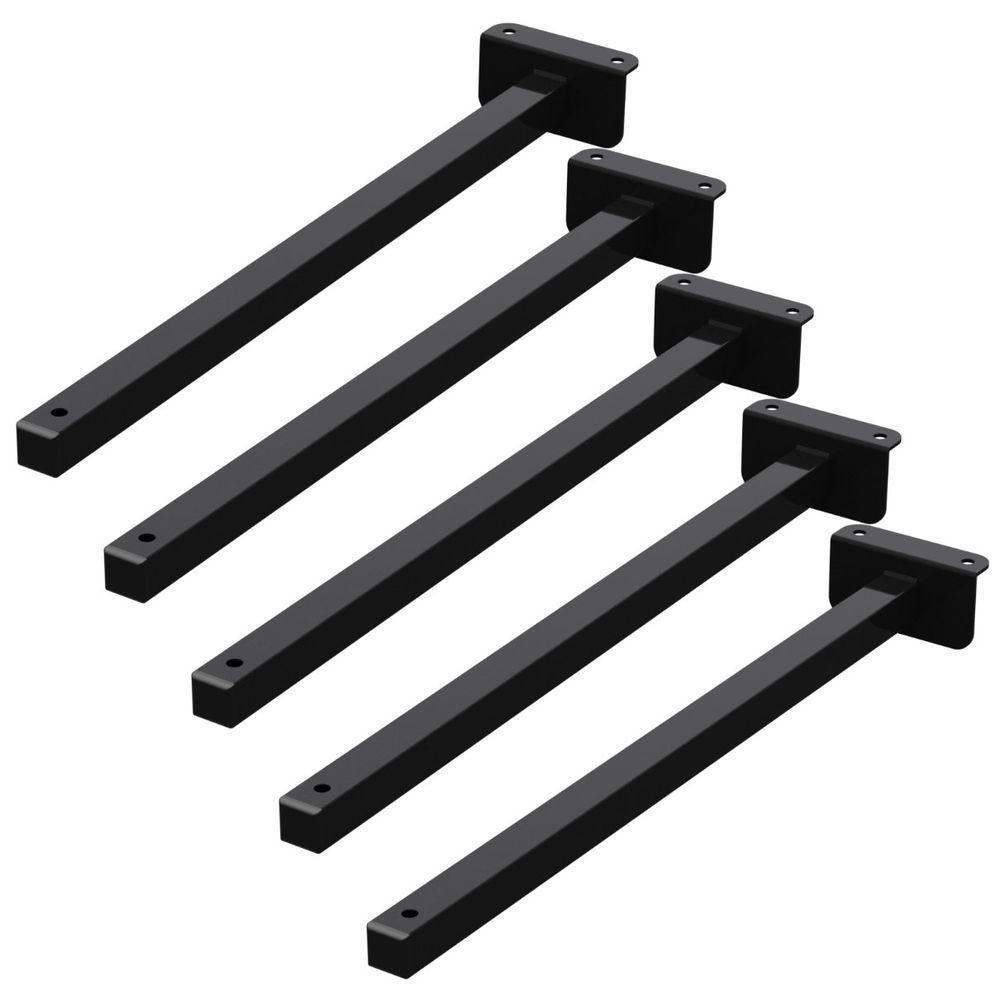 05 Suportes Refletor Fachada Banner Braço 70 Cm 05 Cjt - Preto - 1