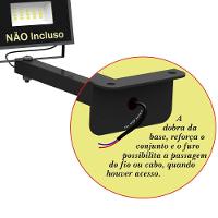 Suporte Refletor Fachada Banner Braço 70 Cm - Preto - 7