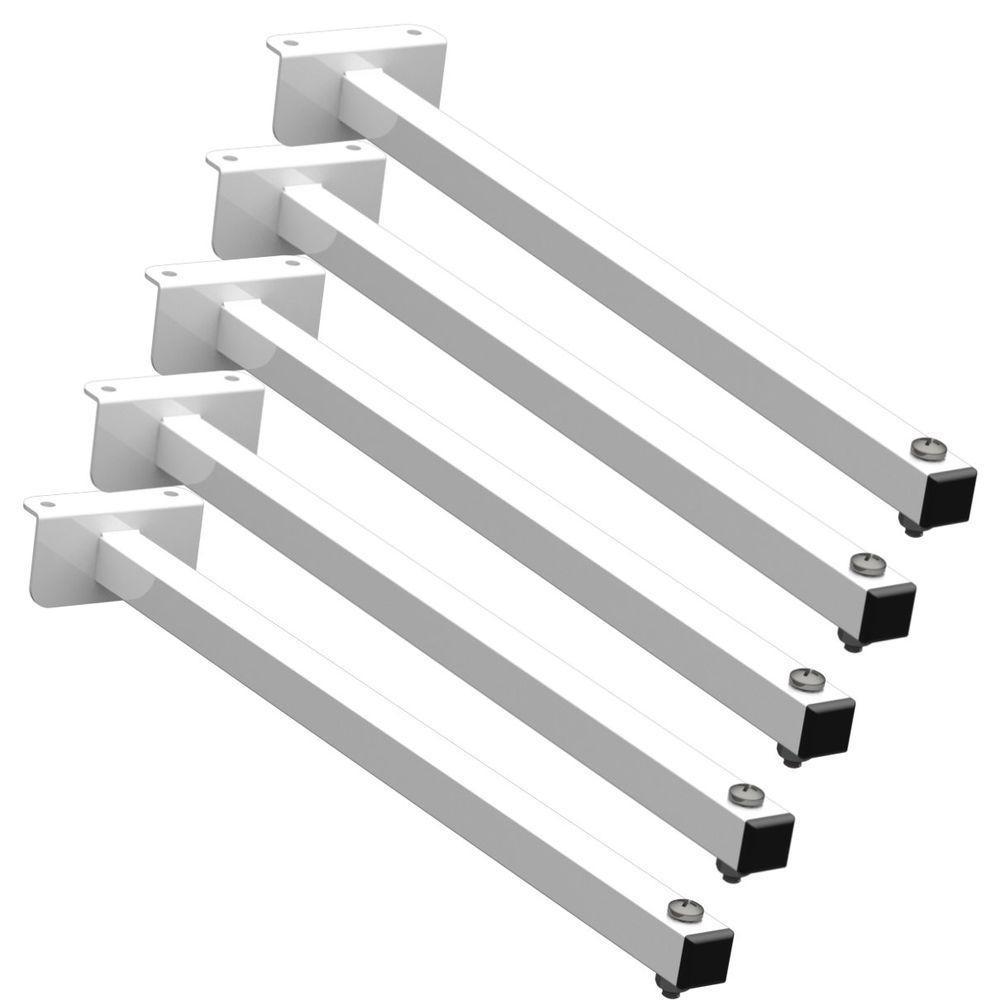 05 Suportes Refletor Fachada Banner Braço 70 Cm 05 Cjt - Branco - 1