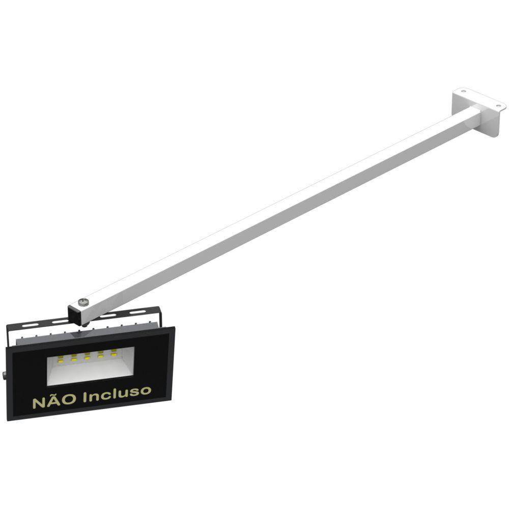 Suporte Refletor Fachada Banner Braço 70 Cm - Branco - 7