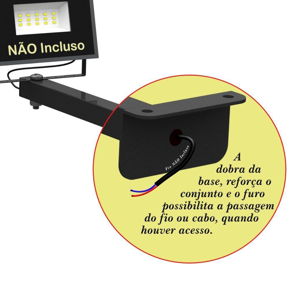 Suporte Refletor Fachada Banner Braço 70 Cm Preto - 4