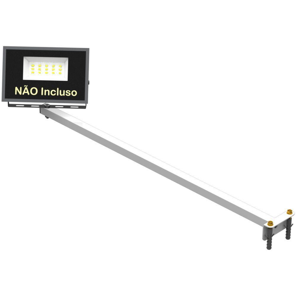 Suporte Refletor Fachada Banner Braço 70 Cm Branco - 3