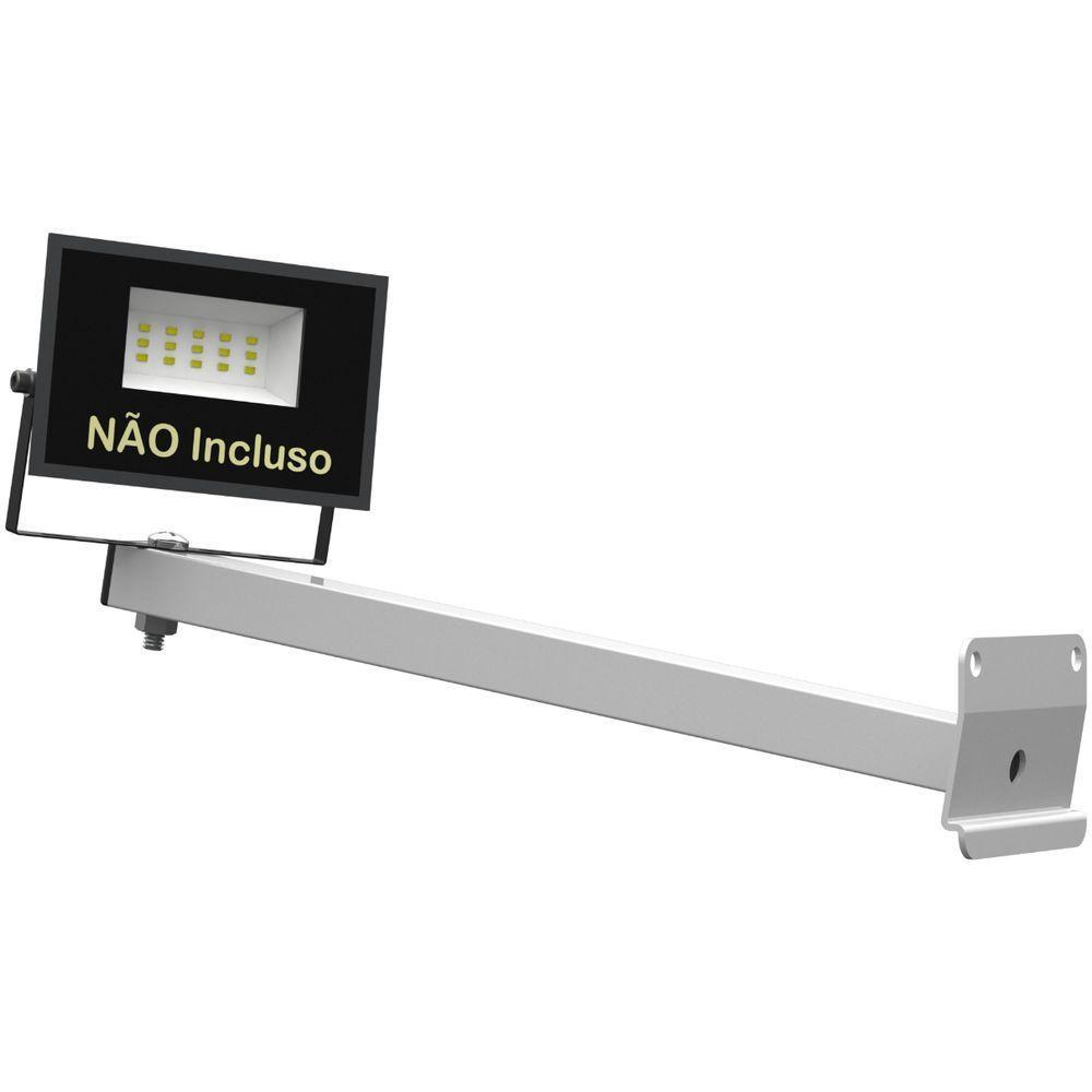 Suporte Refletor Inclinado Parede Braço 30 Cm Branco - 2