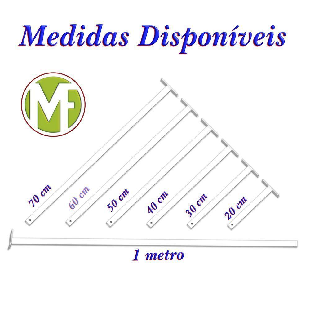 Suporte Refletor Inclinado Parede Braço 30 Cm Branco - 3