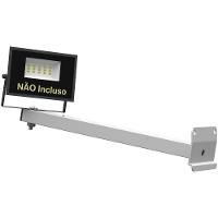 Suporte Refletor Inclinado Parede Braço 30 Cm Branco - 2