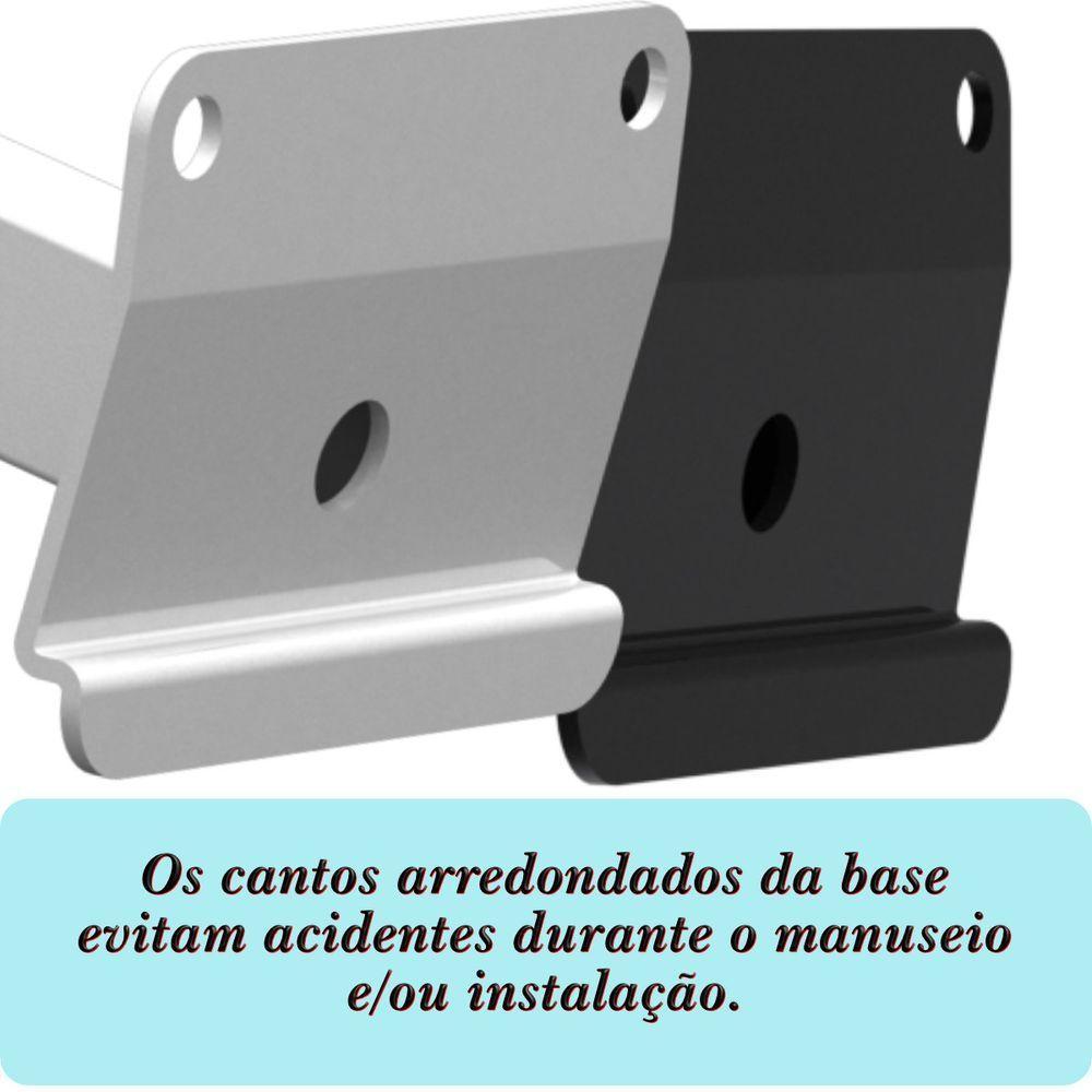 03 Suportes Refletor Base Inclinada Braço 20 Cm 03 Cj - Preto - 2