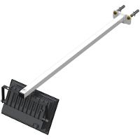 03 Suportes Refletor Base Reta Braço 60 Cm 3 Cjts - Branco