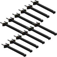 12 Suportes Refletor Base Reta Braço 60 Cm 12 Cjts - Preto - 1