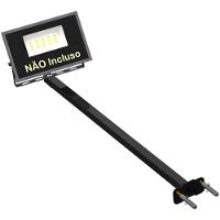 12 Suportes Refletor Base Reta Braço 60 Cm 12 Cjts - Preto - 6