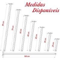 08 Suportes Refletor Base Reta Braço 60 Cm 8 Cjts - Branco - 9