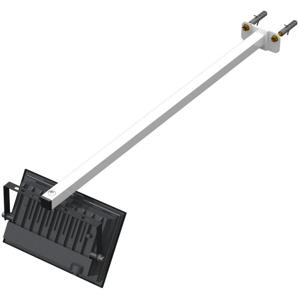 10 Suportes Refletor Base Reta Braço 60 Cm 10 Cjts - Branco - 3