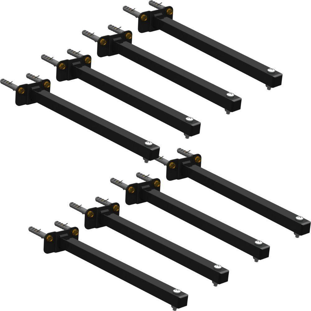 08 Suportes Refletor Base Reta Braço 40 Cm 8 Cjts - Preto - 1