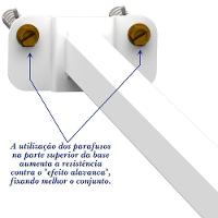 08 Suportes Refletor Base Reta Braço 40 Cm 8 Cjts - Branco