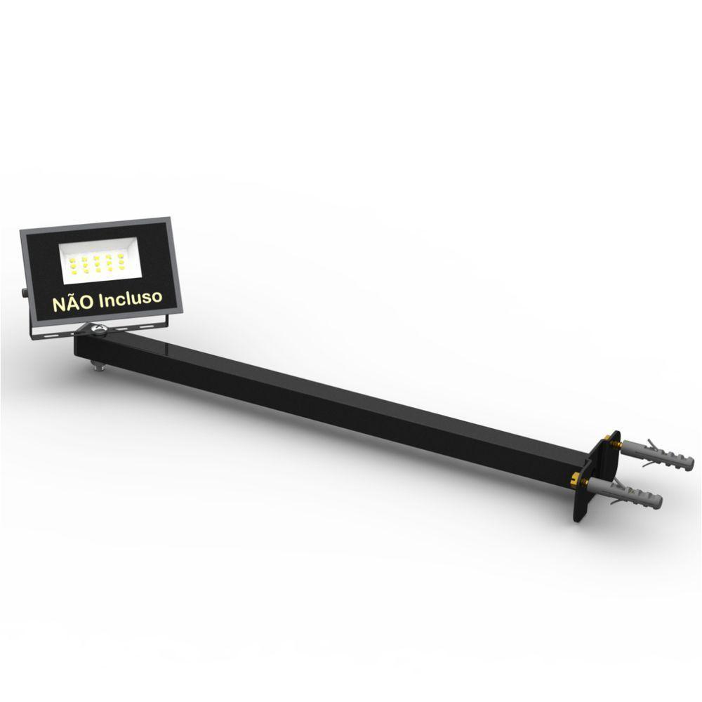 12 Suportes Refletor Base Reta Braço 40 Cm 12 Cjts - Preto - 2