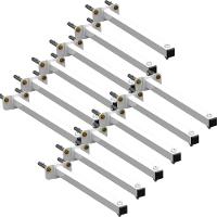 12 Suportes Refletor Base Reta Braço 40 Cm 12 Cjts - Branco - 1