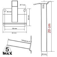 Suporte Refletor Parede Braço Inclinado 20 Cm - Branco - 6