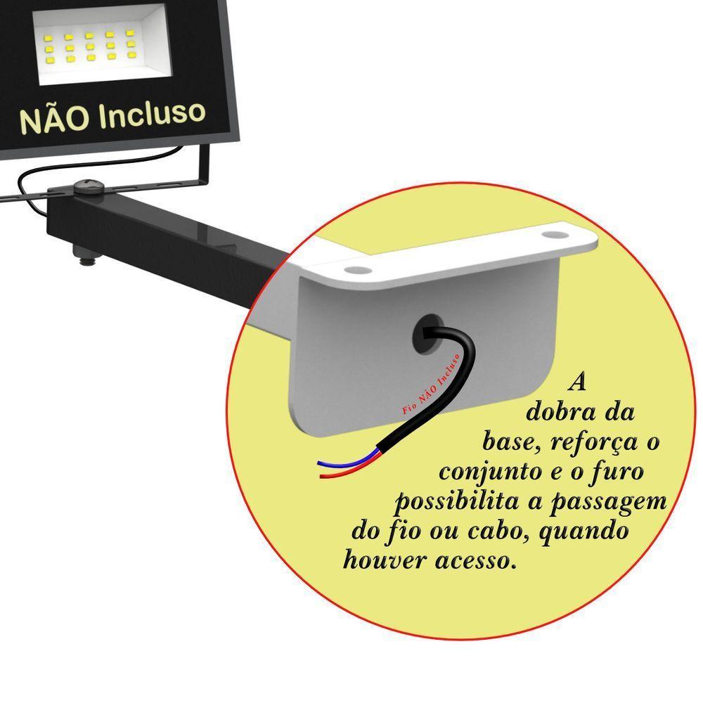 8 Suportes Refletor Fachada Banner Braço 100 Cm 08 Cjt - Preto - 3