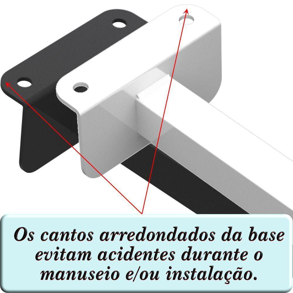 8 Suportes Refletor Fachada Banner Braço 100 Cm 08 Cjt - Preto - 4