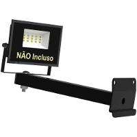 Suporte Refletor Inclinado Parede Braço 20 Cm Preto - 6