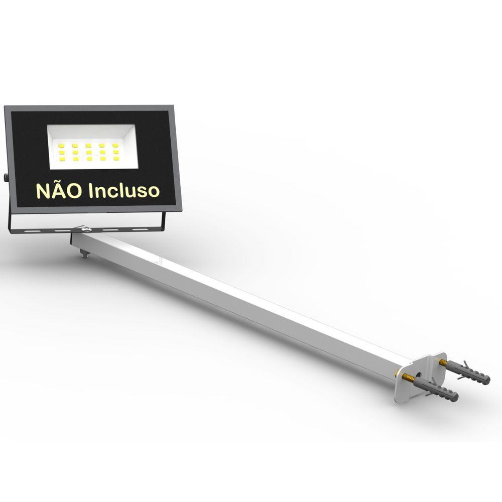 Suporte Refletor Base Reta Braço 50 Cm - Branco - 5