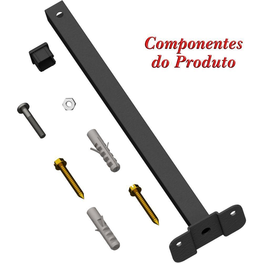 Suporte Refletor Base Reta Braço 50 Cm - Preto - 4