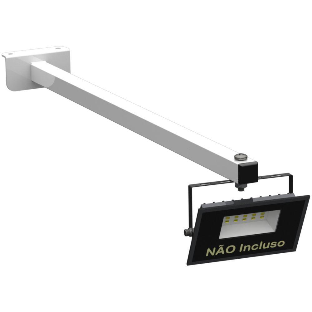 Suporte Refletor Fachada Banner Braço 50 Cm Branco - 4