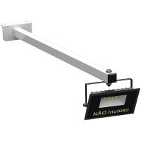 Suporte Refletor Fachada Banner Braço 50 Cm Branco