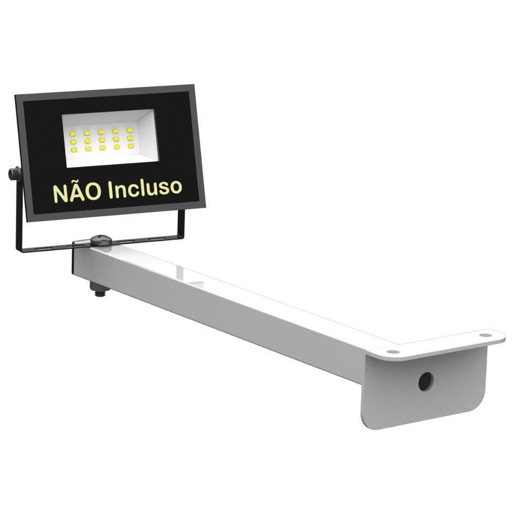 Suporte Refletor Fachada Banner Braço 30 Cm Branco - 9