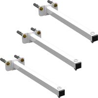 03 Suportes Refletor Base Reta Braço 40 Cm 3 Cjts - Branco - 1