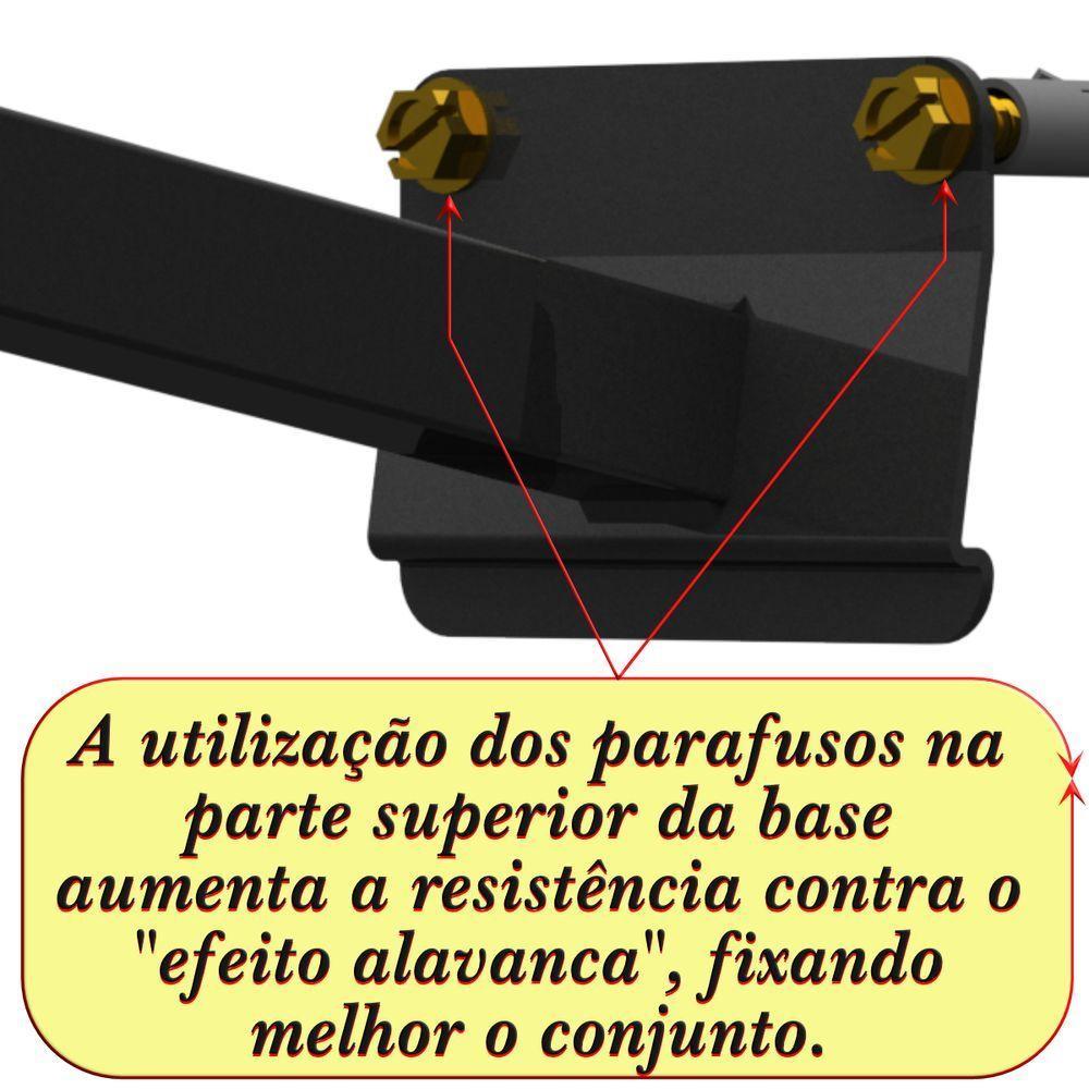 Suporte Refletor Inclinado Parede Braço 70 Cm Preto - 9