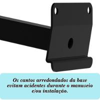 Suporte Refletor Inclinado Parede Braço 70 Cm Preto - 2
