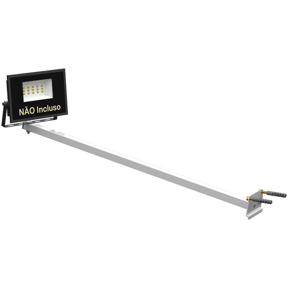 Suporte Refletor Inclinado Parede Braço 70 Cm Branco - 6