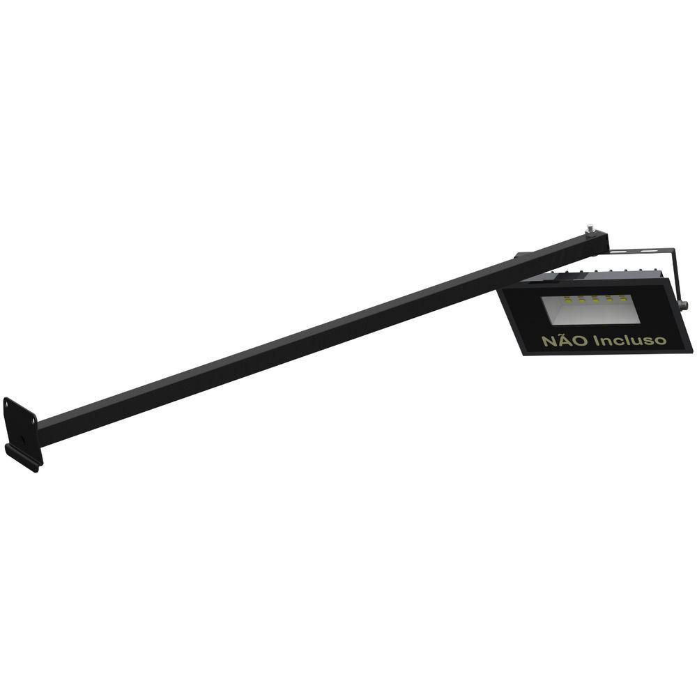 Suporte Refletor Parede Braço Inclinado 70 Cm - Preto - 5
