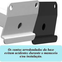 05 Suportes Refletor Base Inclinada Braço 70 Cm 05 Cj - Preto