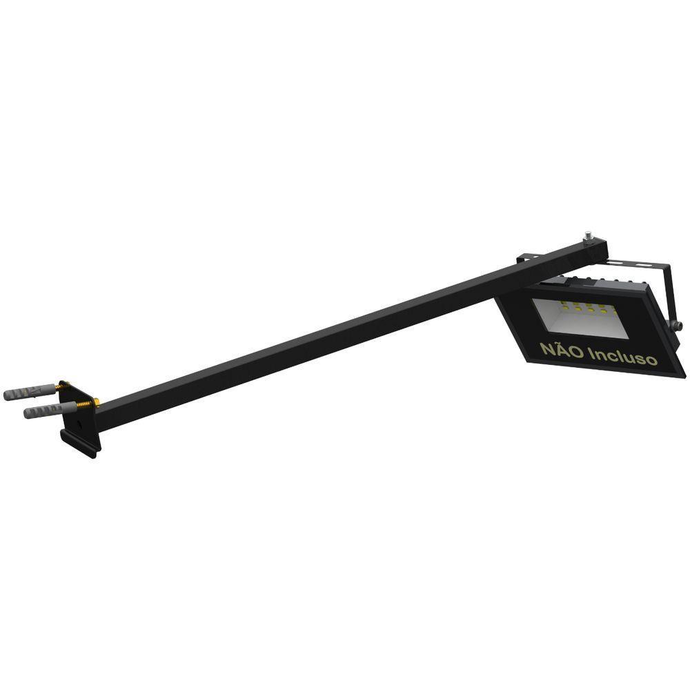 Suporte Refletor Inclinado Parede Braço 60 Cm Preto - 7