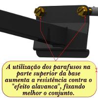 Suporte Refletor Inclinado Parede Braço 60 Cm Preto - 8