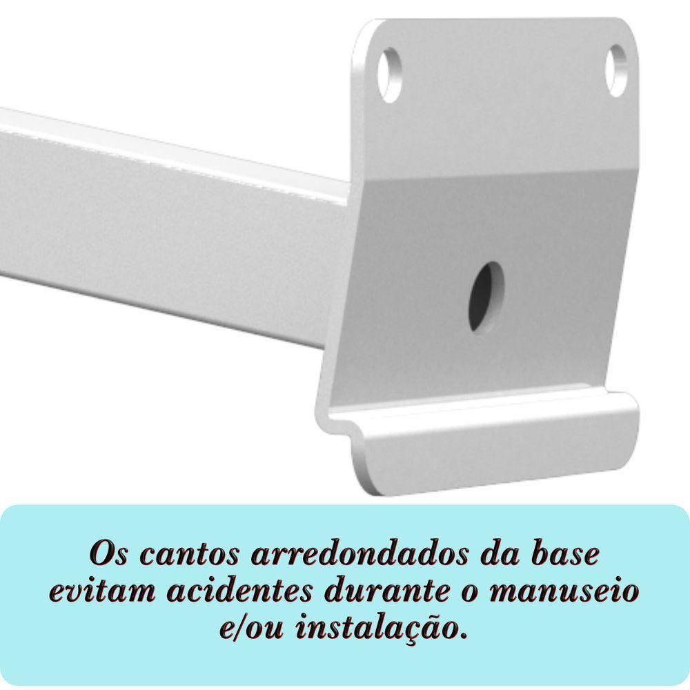 Suporte Refletor Inclinado Parede Braço 50 Cm - Branco - 8