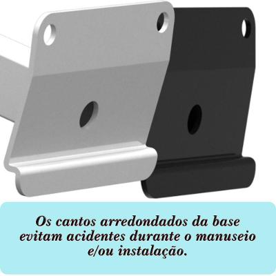 08 Suportes Refletor Base Inclinada Braço 50 Cm 08 Cj - Preto