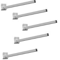 05 Suportes Refletor Base Inclinada Braço 50 Cm 05 Cj - Branco - 1