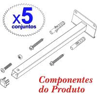 05 Suportes Refletor Base Inclinada Braço 50 Cm 05 Cj - Preto - 7