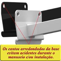 05 Suportes Refletor Base Inclinada Braço 40 Cm 05 Cj - Preto