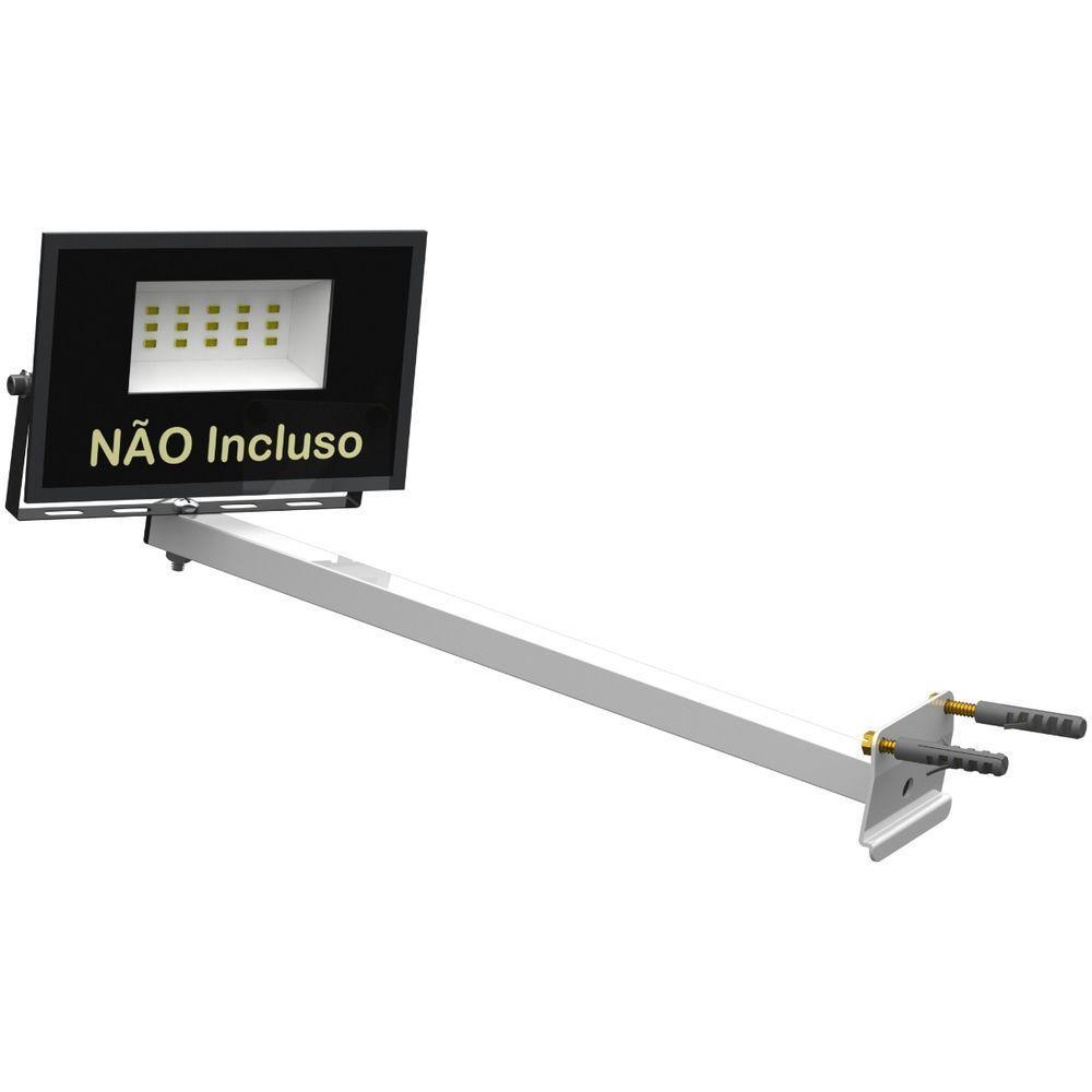 Suporte Refletor Inclinado Parede Braço 40 Cm Branco - 9