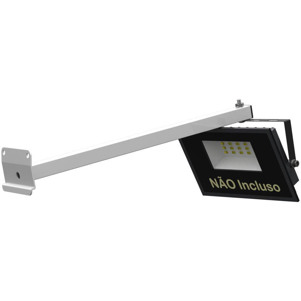 Suporte Refletor Inclinado Parede Braço 40 Cm Branco - 10